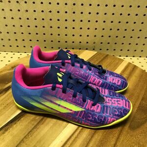 adidas Kids Pink Blue Neon Yellow Soccer Sneakers
